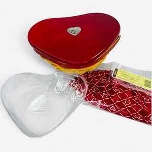 Longaberger SWEETHEART TENDER HEART Basket Set 2009 with Lid Protector & Liner